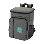 Kühlrucksack für Picknick mit wiederverwendbarem Besteck 20 L farbe grau mamoriert Ansicht mit Transferdruck