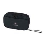 Organizertasche für Technikzubehör mit Reißverschluss 1 L farbe schwarz Ansicht mit Transferdruck