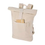 Wasserabweisender Rolltop Rucksack mit Laptopfach für 14 Zoll 16 L farbe sandbraun zweite Ansicht