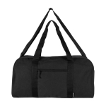 Wasserfeste Reisetasche aus recyceltem Canvas mit Frontfach 40 L farbe schwarz zweite Vorderansicht