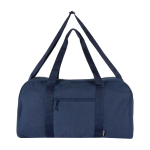 Wasserfeste Reisetasche aus recyceltem Canvas mit Frontfach 40 L farbe marineblau zweite Vorderansicht