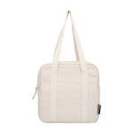 Wasserdichte Kühltasche aus recyceltem Canvas mit 5 L Fassungsvermögen farbe sandbraun zweite Vorderansicht