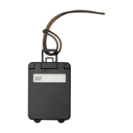 Gepäckanhänger mit Datenfenster und sicherer Kordel farbe schwarz zweite Vorderansicht