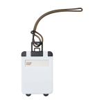 Gepäckanhänger mit Datenfenster und sicherer Kordel farbe weiß zweite Vorderansicht