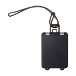 Gepäckanhänger mit Datenfenster und sicherer Kordel farbe weiß zweite Rückansicht