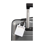 Gepäckanhänger mit Datenfenster und sicherer Kordel farbe weiß zweite Ansicht