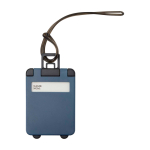 Gepäckanhänger mit Datenfenster und sicherer Kordel farbe bondi blau zweite Vorderansicht