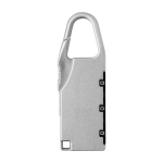 Zahlenkombinationsschloss aus Zink mit Karabiner bedrucken farbe silber zweite Vorderansicht