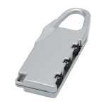 Zahlenkombinationsschloss aus Zink mit Karabiner bedrucken farbe silber