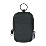 Wasserabweisendes Münzportemonnaie aus recyceltem Polyester mit Clip farbe schwarz zweite Vorderansicht