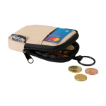 Wasserabweisendes Münzportemonnaie aus recyceltem Polyester mit Clip farbe elfenbeinfarben zweite Ansicht