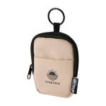 Wasserabweisendes Münzportemonnaie aus recyceltem Polyester mit Clip farbe elfenbeinfarben Ansicht mit Transferdruck