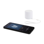 Kompakter Bluetooth Lautsprecher individualisierbar mit USB C Ladung 3 W farbe weiß dritte Ansicht