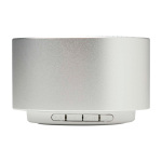 Bluetooth-Lautsprecher aus recyceltem Aluminium mit Mikrofon 3 W farbe silber zweite Vorderansicht