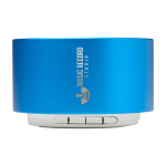 Bluetooth-Lautsprecher aus recyceltem Aluminium mit Mikrofon 3 W farbe köngisblau Druckansicht des Logos 2