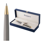 Zeitloser lackierter Kugelschreiber mit blauer Tinte Waterman Hemisphere M farbe grau dritte Ansicht