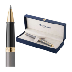 Metallisch lackierter Kugelschreiber mit schwarzer Tinte Waterman Hemisphere F farbe grau dritte Ansicht