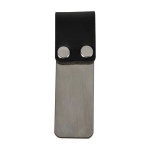 Stiftclip aus Edelstahl mit Hülle aus Kunstleder farbe schwarz zweite Rückansicht