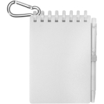 Mini-Notizbuch mit Spiralbindung und Kugelschreiber farbe transparent zweite Vorderansicht
