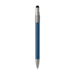 Kugelschreiber mit Touchpen Spitze und drehbarem Spinner mit blauer Tinte farbe marineblau zweite Rückansicht