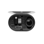 Umweltfreundliches Set mit einziehbaren Ladekabeln mit mehreren Anschlüssen 60 W farbe schwarz siebte Ansicht