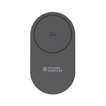 Kompaktes, faltbares, umweltfreundliches 3-in-1-Ladegerät mit USB-C-Eingang 25W farbe grau Ansicht mit Logo