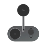 Umweltfreundliches magnetisches 3-in-1 kabelloses Schreibtisch-Ladegerät 25 W farbe grau sechste Ansicht