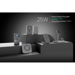 Umweltfreundliches magnetisches 3-in-1 kabelloses Schreibtisch-Ladegerät 25 W farbe grau Lifestyle-Bild