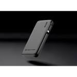 Powerbank mit einziehbarem Kabel und Ladeanzeige 10.000 mAh farbe schwarz Lifestyle-Bild