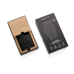 Umweltfreundliche Powerbank mit einziehbarem Kabel 45W 20.000 mAh farbe schwarz Ansicht mit Box