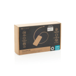 Powerbank mit Ladeanzeige und einziehbarem Kabel 45W 10.000 mAh farbe grau Ansicht mit Box