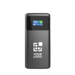 Powerbank mit Ladeanzeige und einziehbarem Kabel 45W 10.000 mAh farbe grau Ansicht mit Druckbereich