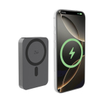 Magnetische kabellose 25W-Powerbank mit USB-C 10.000 mAh farbe grau dritte Ansicht
