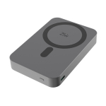 Magnetische kabellose 25W-Powerbank mit USB-C 10.000 mAh farbe grau vierte Ansicht