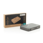 Magnetische kabellose 25W-Powerbank mit USB-C 10.000 mAh farbe grau zweite Ansicht mit Box
