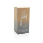 Thermoflasche aus recyceltem Edelstahl mit Kordel 600 ml farbe silber Ansicht mit Box