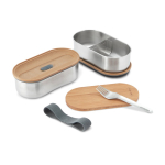Set luftdichter Lunchboxen mit Deckel als Schneidebrett Black & Blum 1 L farbe grau vierte Ansicht