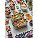 Set luftdichter Lunchboxen mit Deckel als Schneidebrett Black & Blum 1 L farbe grau Lifestyle-Bild 2