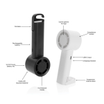 Umweltfreundlicher tragbarer Ventilator mit wiederaufladbarem Akku 2W 1.200 mAh farbe schwarz