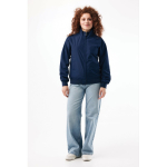 Unisex Urban-Jacke medium fit mit Reißverschluss und Futter 95 g/m² Iqoniq Odin farbe marineblau fünfte Ansicht mit Modell
