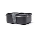 Lunchbox aus recyceltem Edelstahl mit Elastikband 750ml farbe schwarz zweite Ansicht