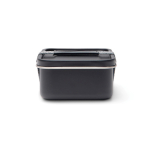 Lunchbox aus recyceltem Edelstahl mit Elastikband 750ml farbe schwarz dritte Ansicht