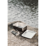 Lunchbox aus recyceltem Edelstahl mit Elastikband 750ml farbe schwarz Lifestyle-Bild 2