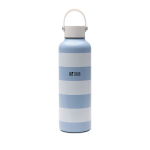 Auslaufsichere Thermoflasche mit Stranddesign und Trageschlaufe 600ml farbe hellblau Ansicht mit Druckbereich