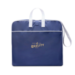 Tragbarer klappbarer Strandstuhl aus Polyester mit 6 Liegepositionen farbe marineblau Ansicht mit Logo