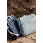 Tragbarer klappbarer Strandstuhl aus Polyester mit 6 Liegepositionen farbe hellblau Lifestyle-Bild 2
