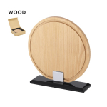 Runde Holz-Trophäenplakette mit schwarzem Glassockel