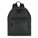 Rucksack aus recyceltem Polyester mit Fronttasche und melierter Optik farbe schwarz erste Ansicht