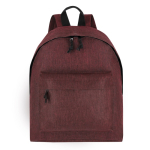 Rucksack aus recyceltem Polyester mit Fronttasche und melierter Optik farbe rot erste Ansicht