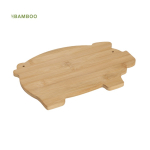 Küchenbrett aus Bambus mit Schweinchen-Design und Aufhänger